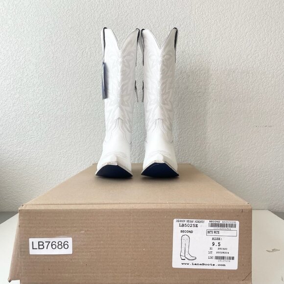 Lane MEGAN MORONEY Smokeshow Cowboy Boots Womens 9.5 White Western Cowgirl Tall - Picture 12 of 16